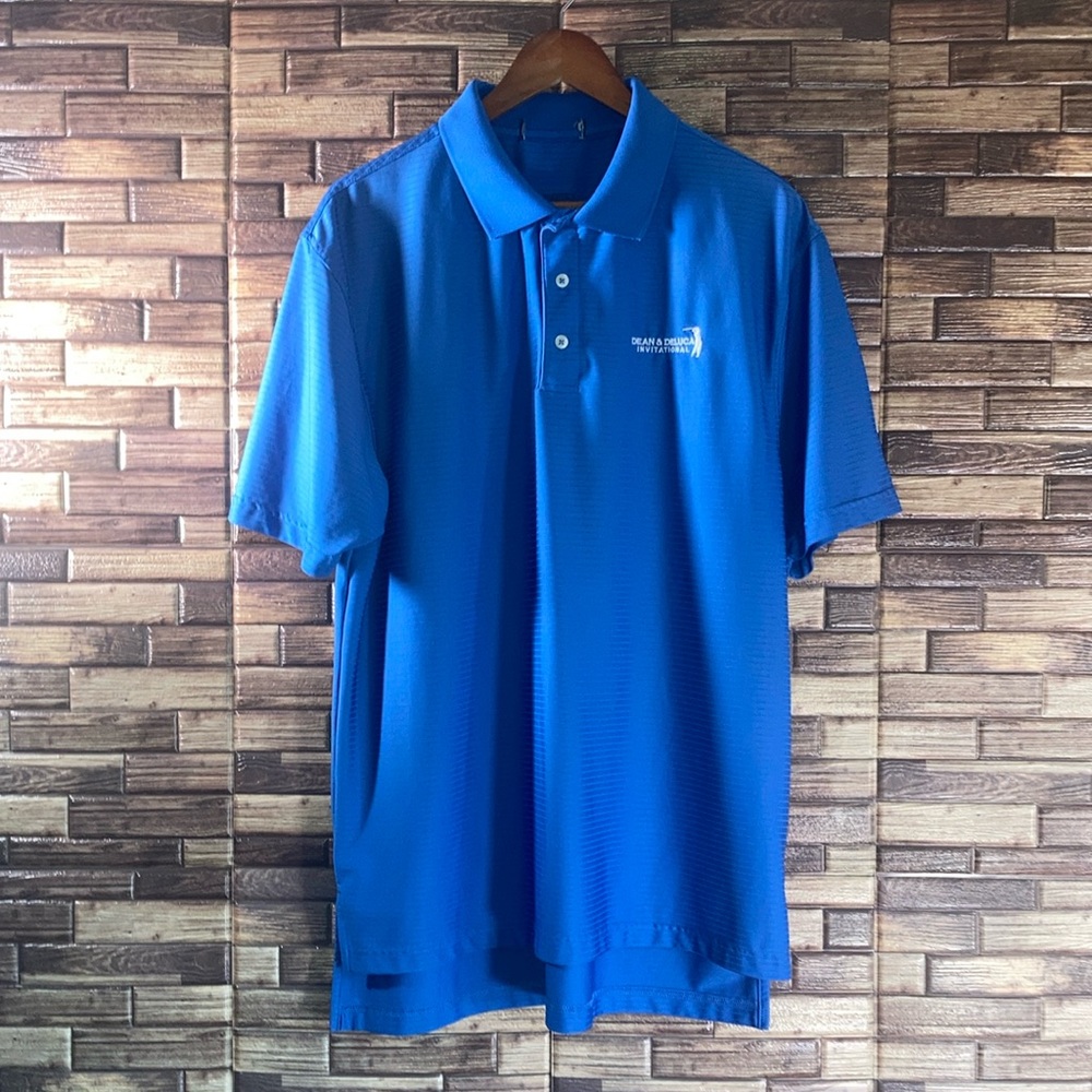 Mens EUC Unbranded Dean & Deluca Invitational 70th The Colonial Golf Blue Polo